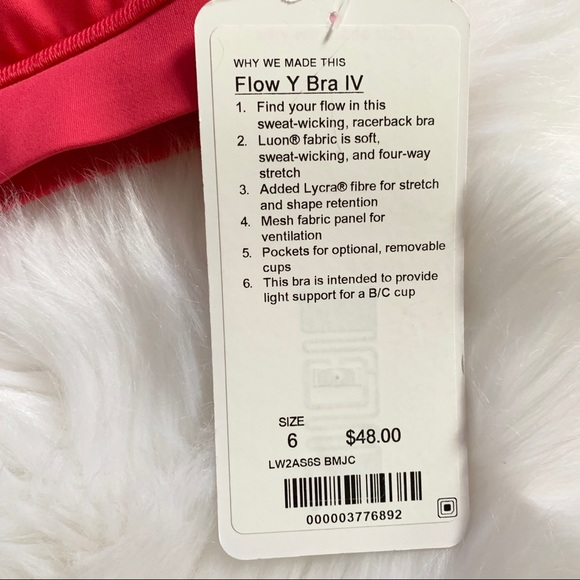 BMJC boom juice bright pink lululemon Flow y bra - Picture 2 of 5